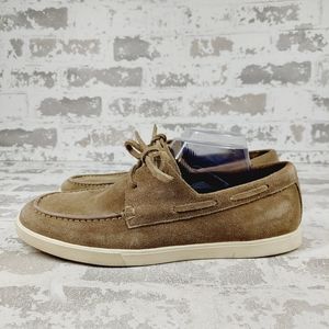 New Vince Ferry Sport Tan Suede Lace Up Men's Boat Shoe T102